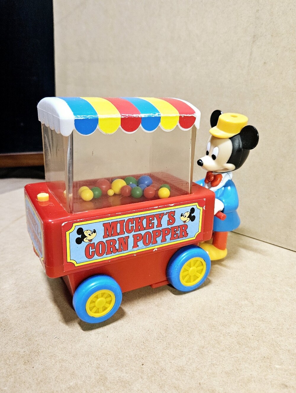 Walt Disney Mickey Mouse Walking Corn Popper Changes Direction Plays Music